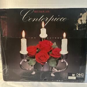 Davco Silver Ltd. silver plated lotus-style centerpiece candle holder NWT